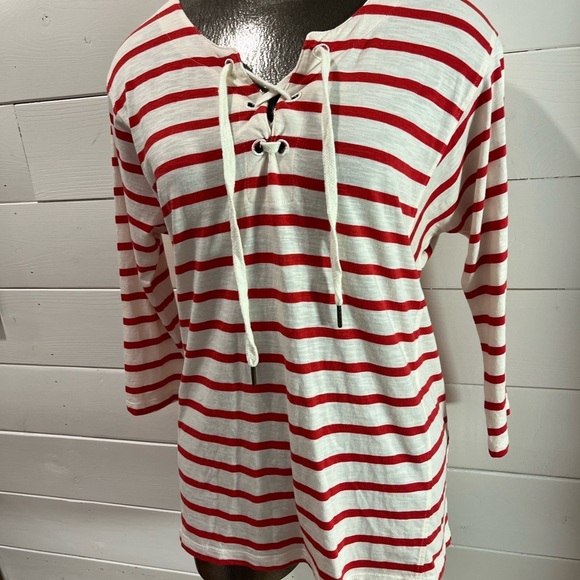 ❤️ PART TWO – Red & Cream Striped Top – Size S - Picture 5 of 10